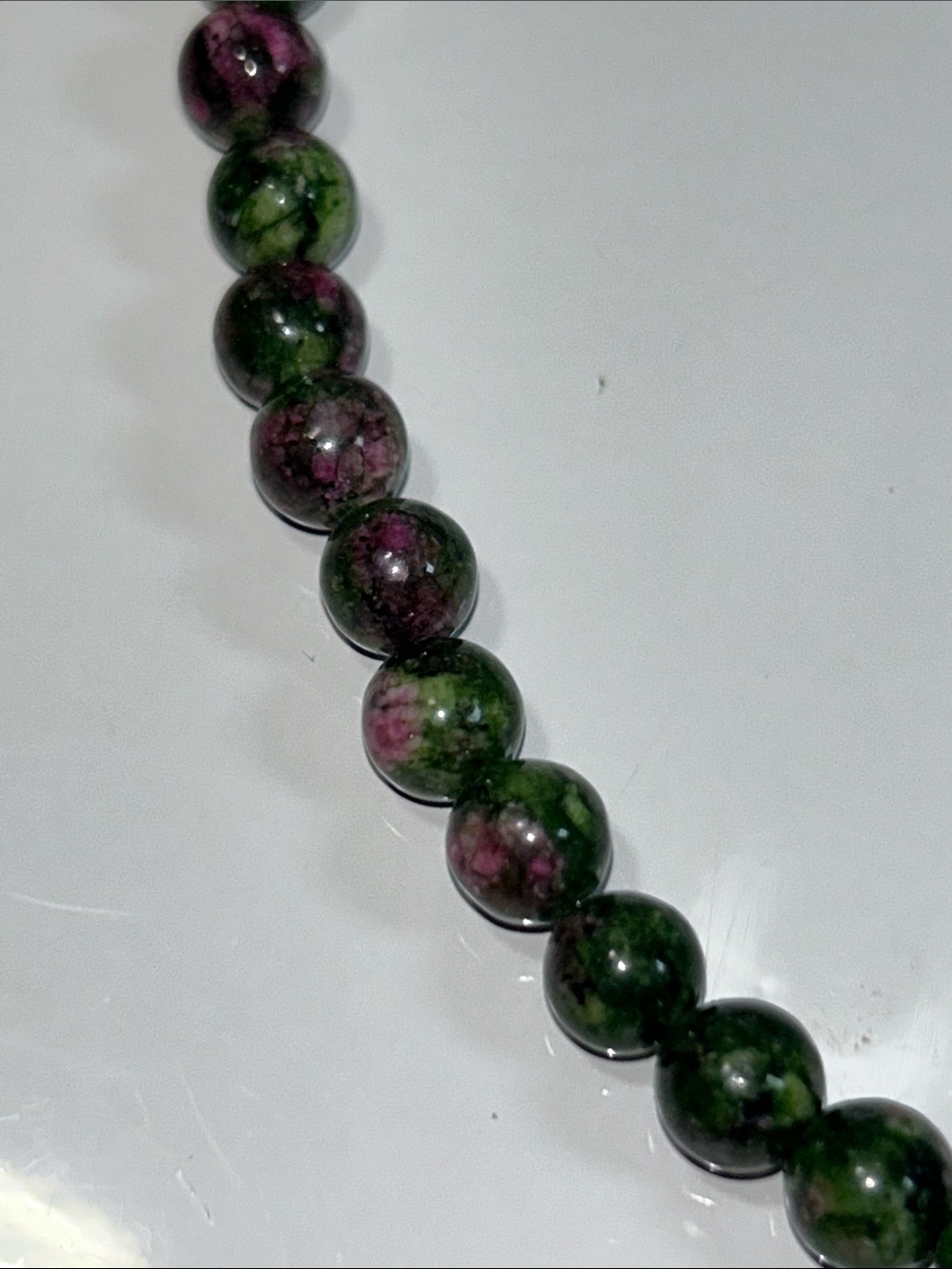 New Artisan Handmade Genuine Vintage Ruby Zoisite Stainless Steel Necklace